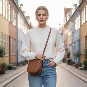 • Kate Spade Tan Pebbled Leather Crossbody Bag •